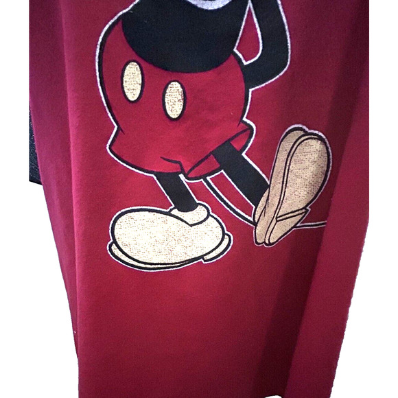 NWT Women’s Disney Mickey Mouse Red And Silver Sleeves T-Shirt in Size 1X 18 20 - Picture 5 of 12